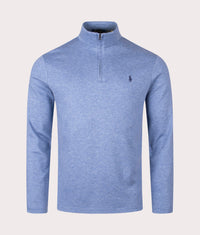 Jaquard Quarter Zip Sweatshirt: 006 Lattice Blue Heather 