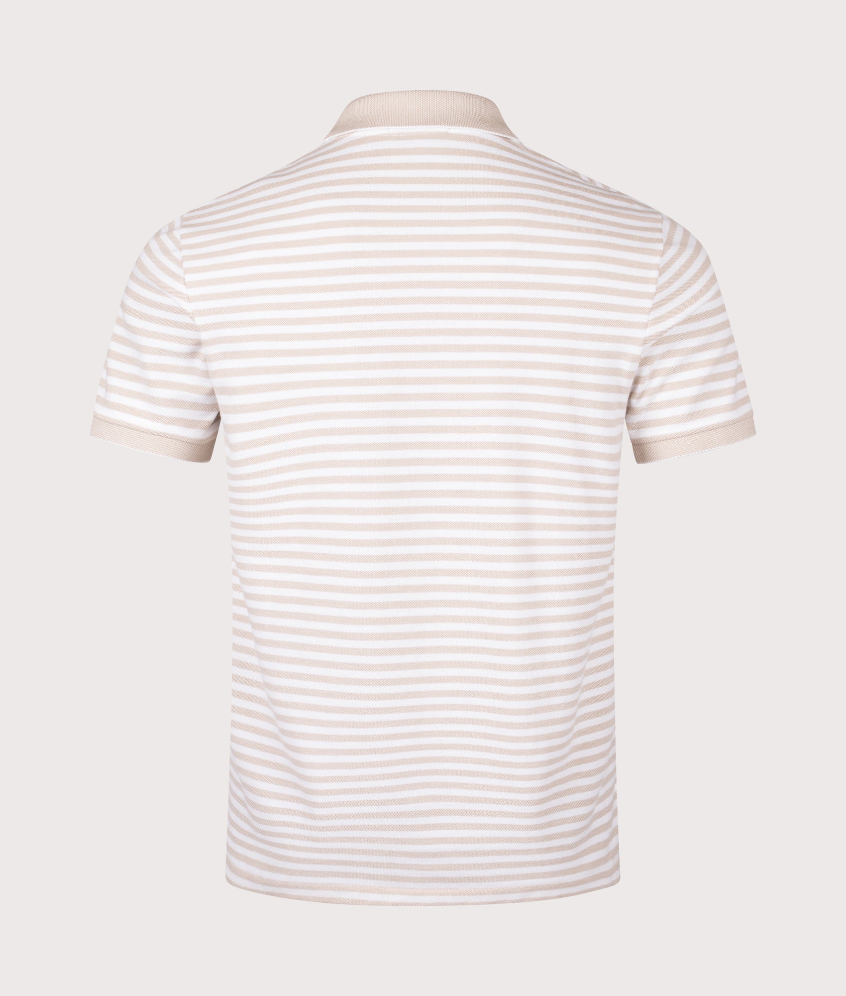 Custom Slim Fit Striped Mesh Polo Shirt. Shot by EQVVS. Back shot.
