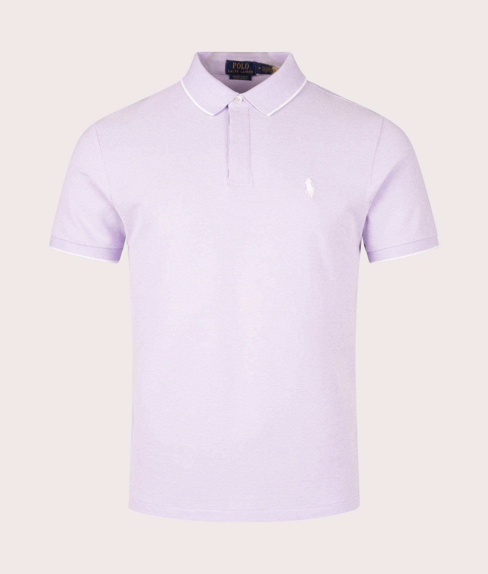 Custom Slim Fit Stretch Oxford Mesh Polo Shirt. Shot by EQVVS. Front shot.