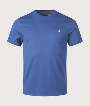 Custom Slim Fit Jersey T-Shirt in Earth Blue. | 100% Cotton | Polo Ralph Lauren | Shot at EQVVS | Front shot