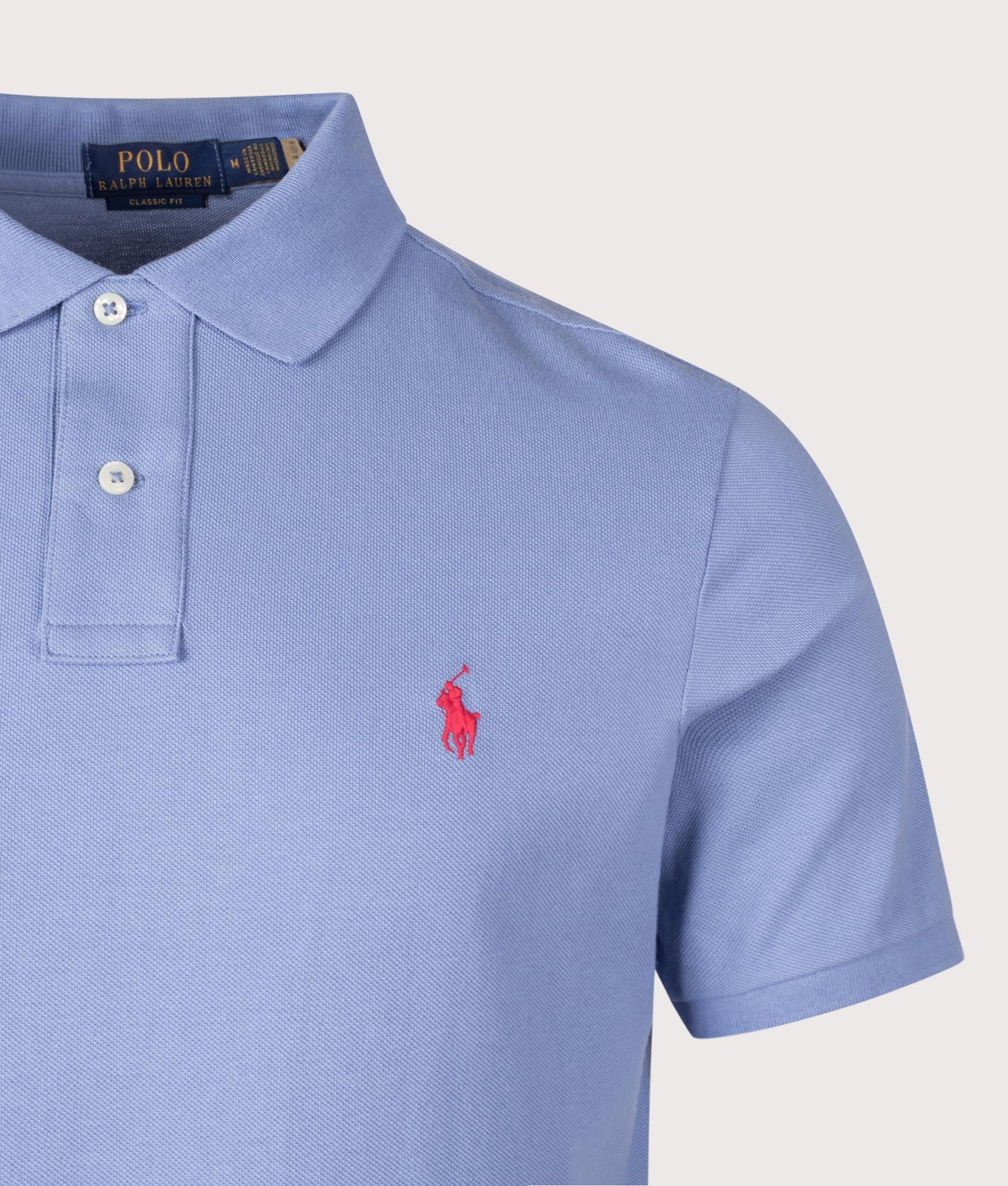 Classic Fit Iconic Mesh Polo Shirt. Shot by EQVVS. Detail shot.