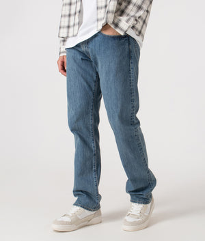 Straight Fit Hampton Jeans by Polo Ralph Lauren in Stanton Wash. Shot by EQVVS. Front angled shot.