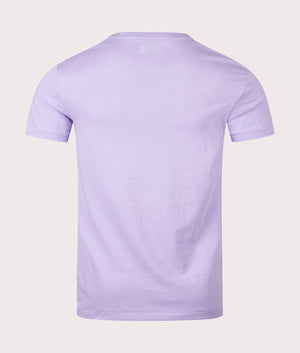 Custom Slim Fit Jersey T-Shirt by Polo Ralph Lauren in Sky Lavender. Shot by EQVVS. Back shot.