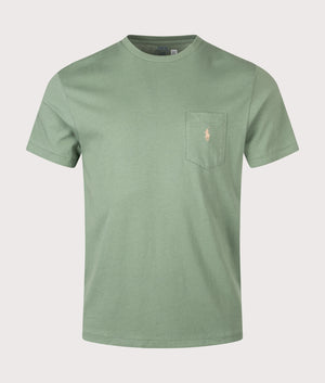 Classic Fit Jersey Pocket T-Shirt in Fatigue. | 100% Cotton | Polo Ralph Lauren | Shot at EQVVS | Front shot
