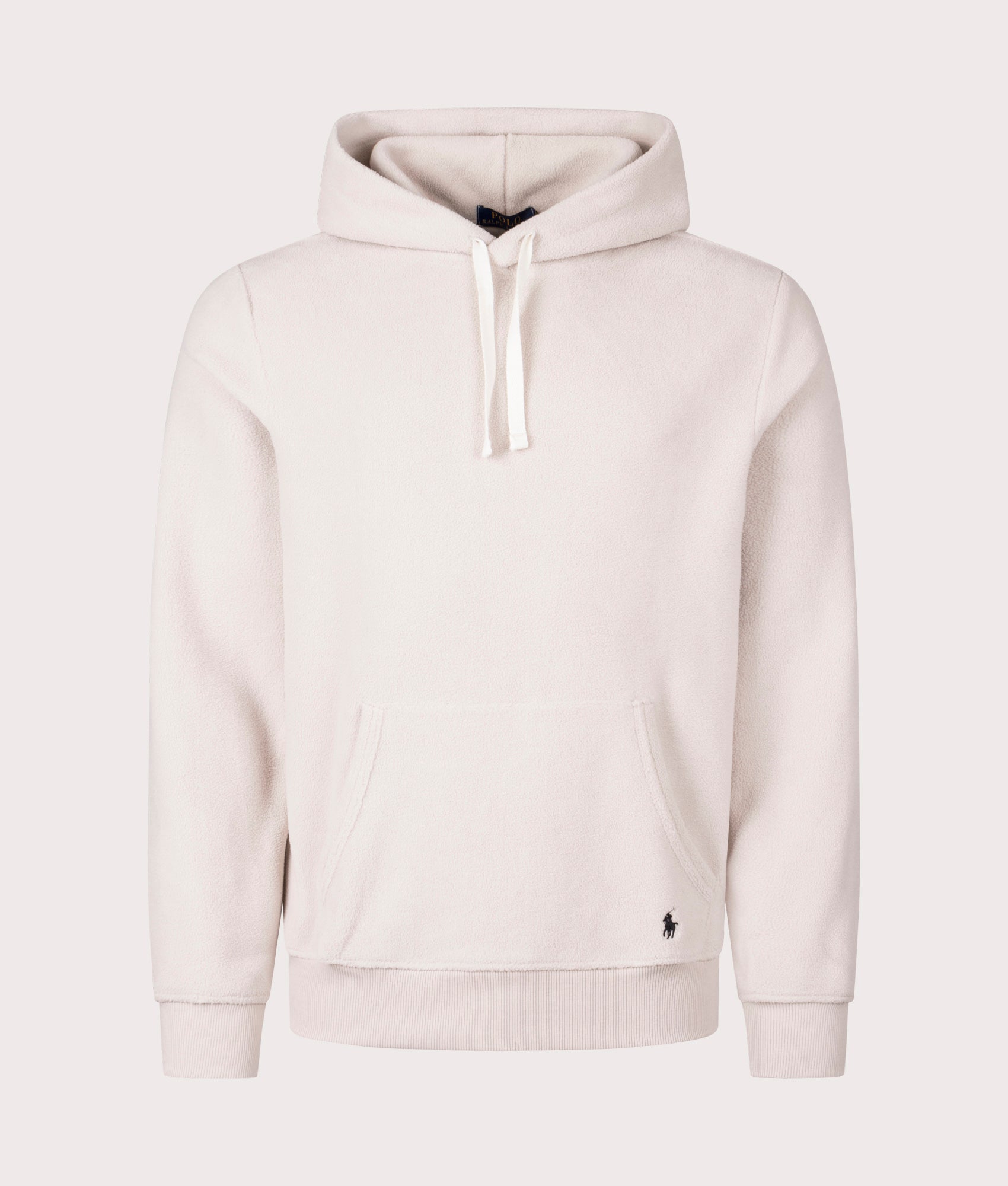 Brushed Fleece Loungewear Hoodie in Khaki Stone | Polo Ralph Lauren | EQVVS | Front shot 