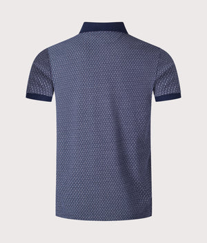 Custom Slim Fit Stretch Mesh Polo Shirt by Polo Ralph Lauren in Mini Mallets-Refined Navy. Shot by EQVVS. Back shot.