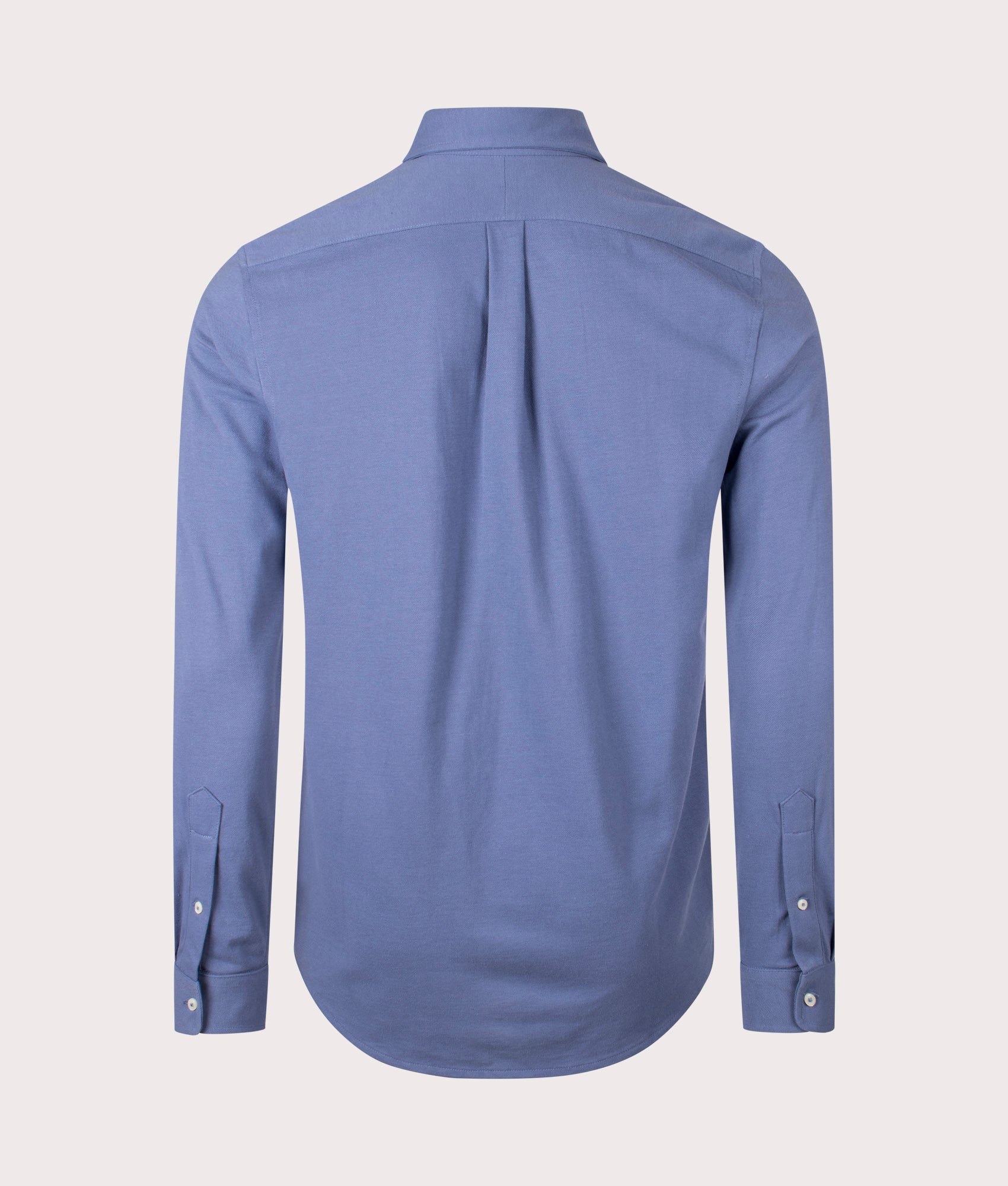 Relaxed Fit Featherweight Mesh Shirt by Polo Ralph Lauren in Capri Blue. Shot by EQVVS. Back shot.