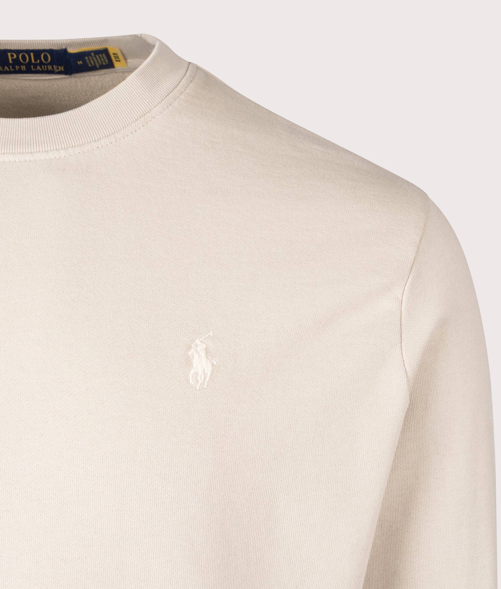 Polo Ralph Lauren, Loopback Terry Sweatshirt, Stoneware Grey,  Eqvvs Menswear, detailed shot angle