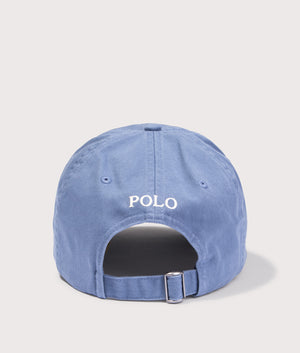 Cotton Chino Baseball Cap in Capri Blue. 100% Cotton |  Polo Ralph Lauren  | Shot at EQVVS | Back shot 