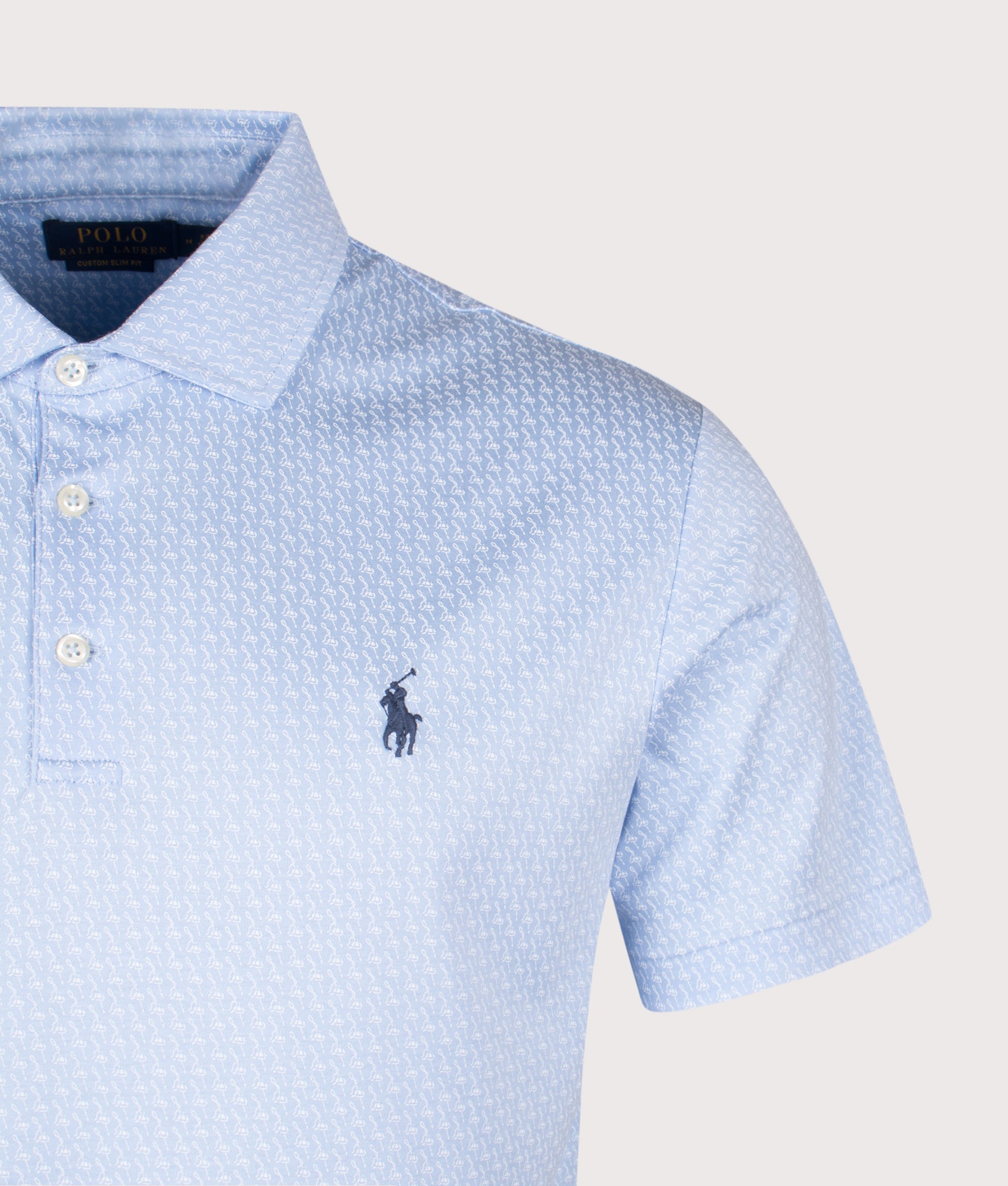 Custom Slim Fit Cotton Pique Polo Shirt. Shot by EQVVS. Detail shot.