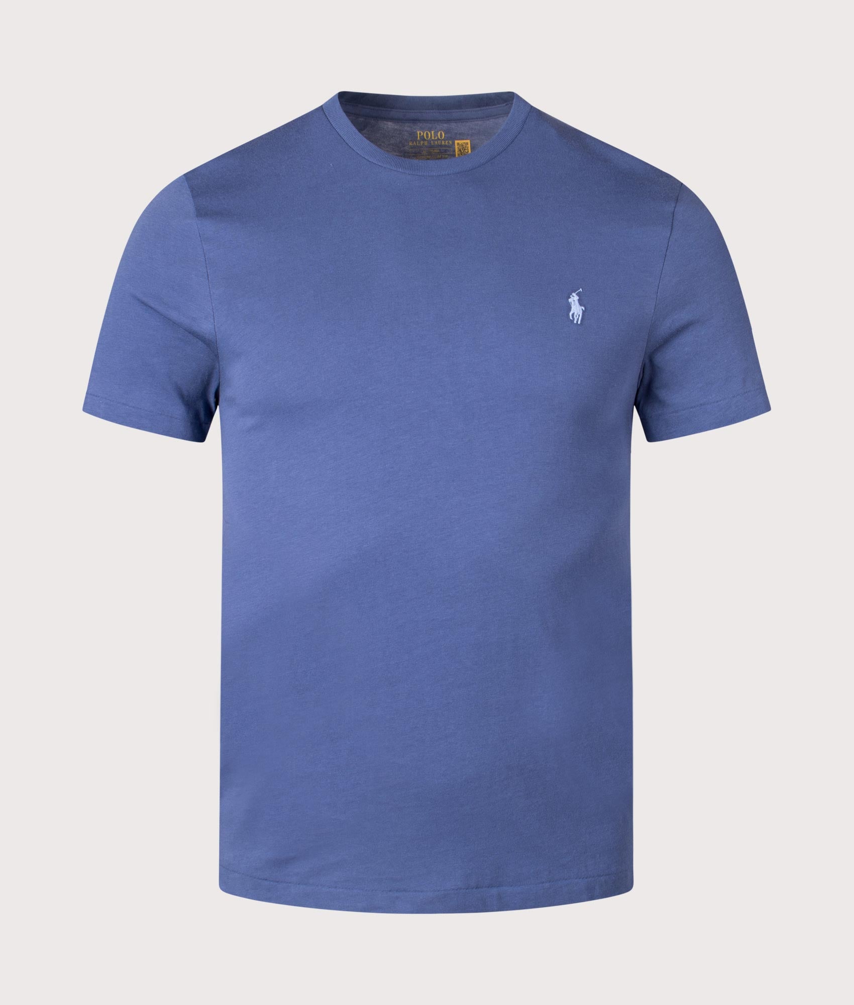 Polo Ralph Lauren Custom Slim Fit Jersey T-Shirt in Light Navy. EQVVS Front Shot.