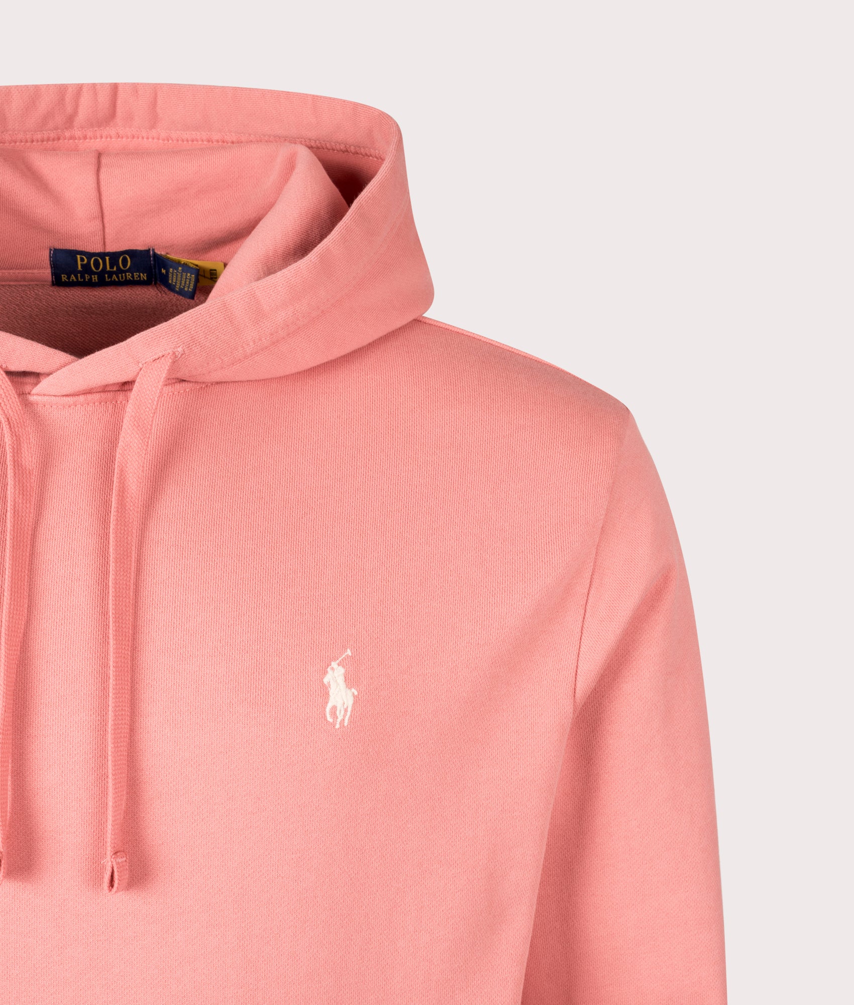 Loopback Fleece Hoodie by Polo Ralph Lauren in Desert Rose. Shot by EQVVS. Detail shot.