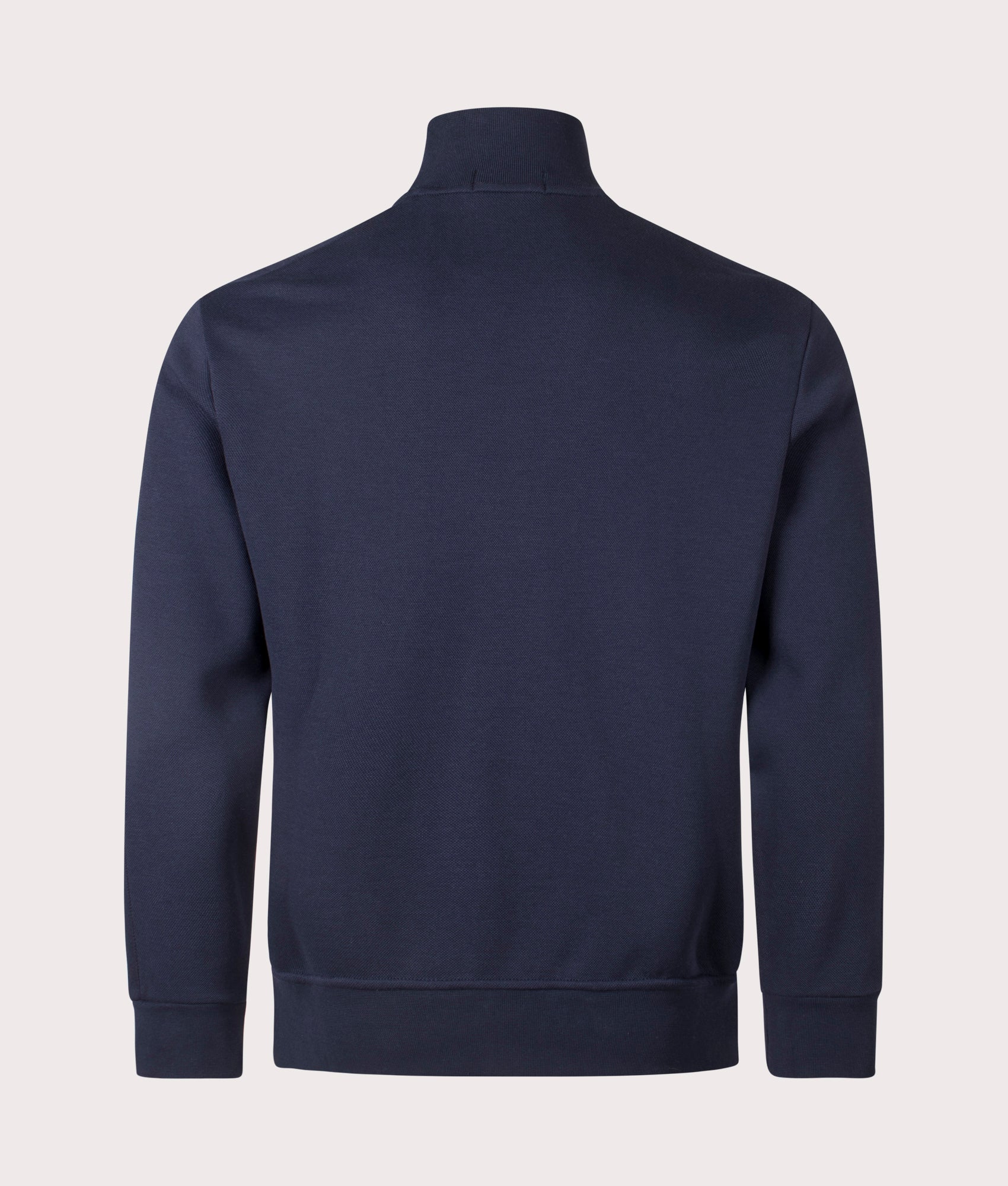 Polo Ralph Lauren Zip Through Sweatshirt in Aviator Navy at EQVVS Menswear. Back shot. 