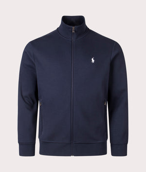 Zip Through Sweatshirt in Aviator Navy. Cotton-blend | Polo Ralph Lauren | Shot at EQVVS | Front shot 