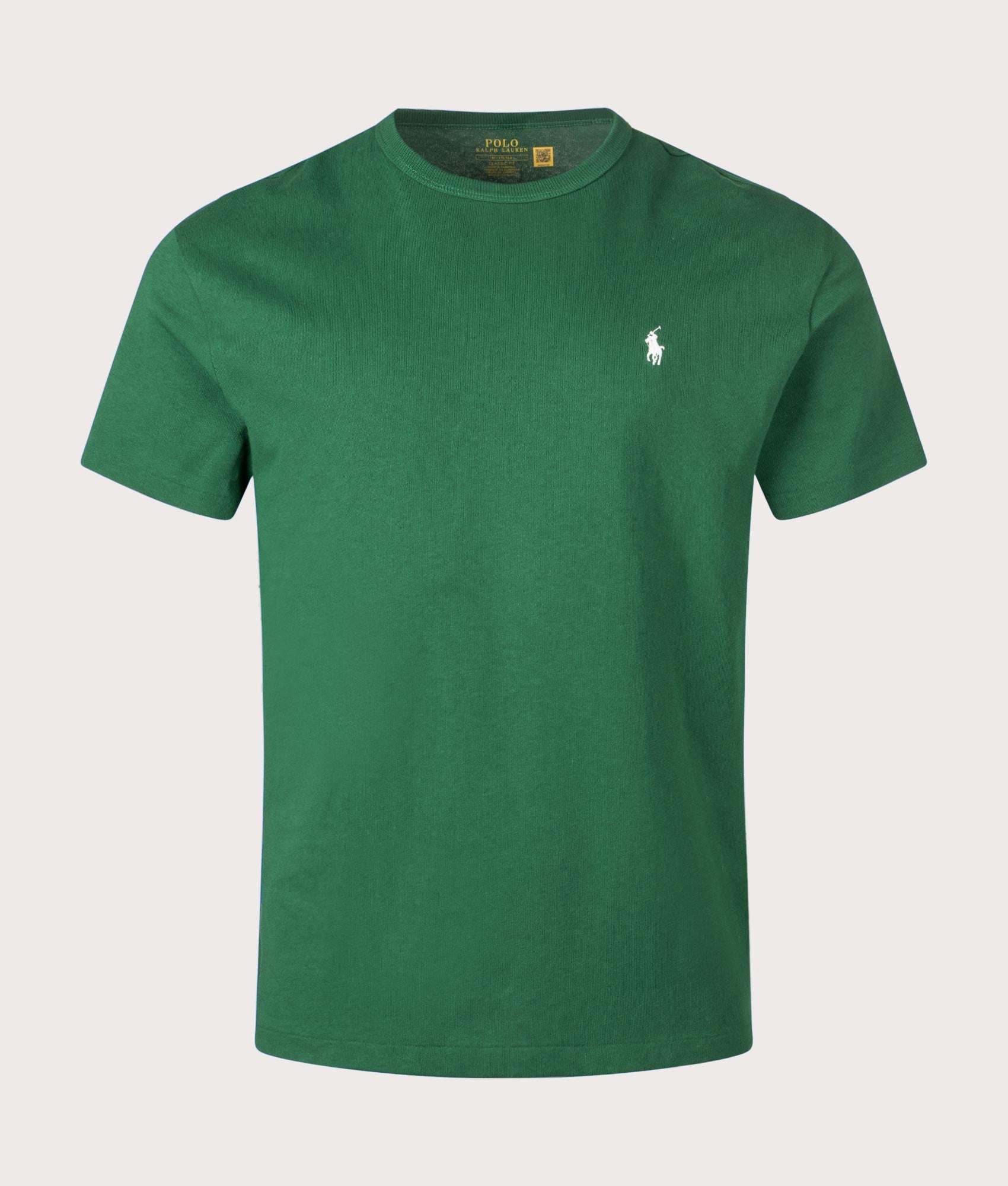 Polo Ralph Lauren Classic Fit Jersey T-Shirt in Tennis Green at EQVVS Menswear. Front shot.