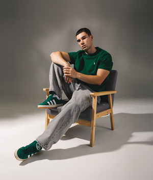 Polo Ralph Lauren Classic Fit Jersey T-Shirt in Tennis Green at EQVVS Menswear. Campaign shot