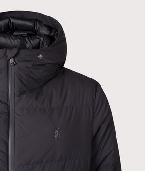 Matte Quilted Down Jacket in Polo Black | [Fabric composition not specified] | Polo Ralph Lauren | EQVVS | Front detail shot 