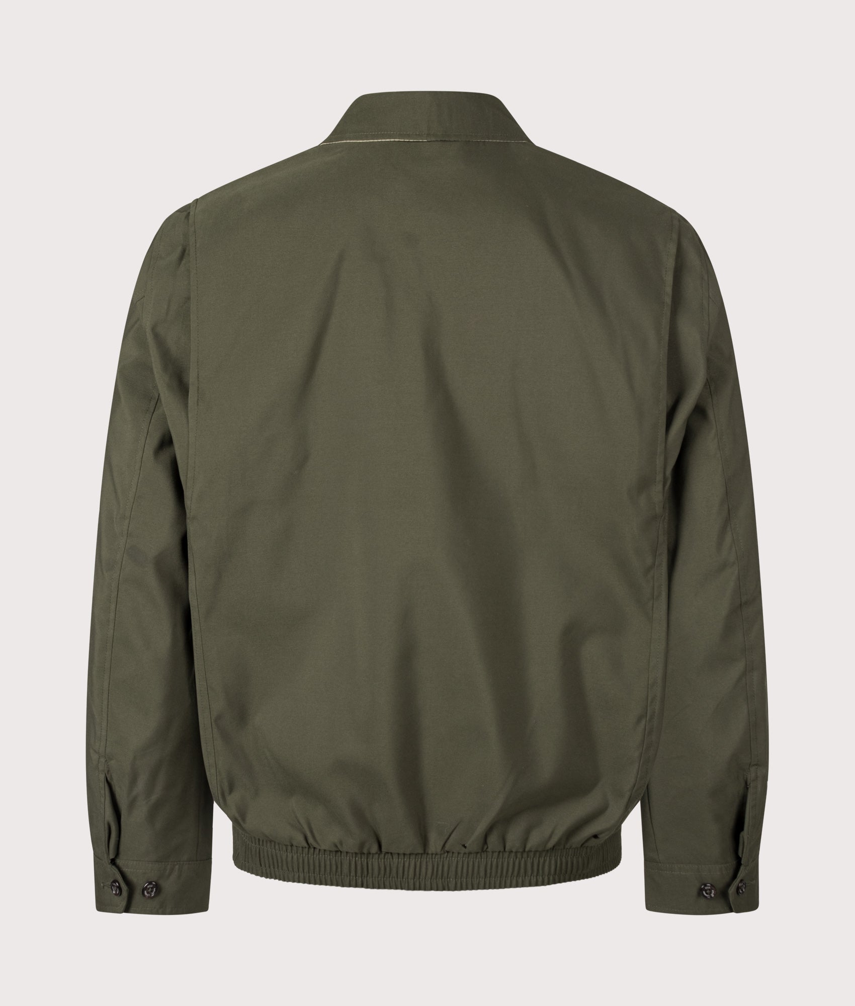 Twill Bi-Swing Lined Windbreaker in Company Olive by Polo Ralph Lauren. Shot by EQVVS. Back shot.