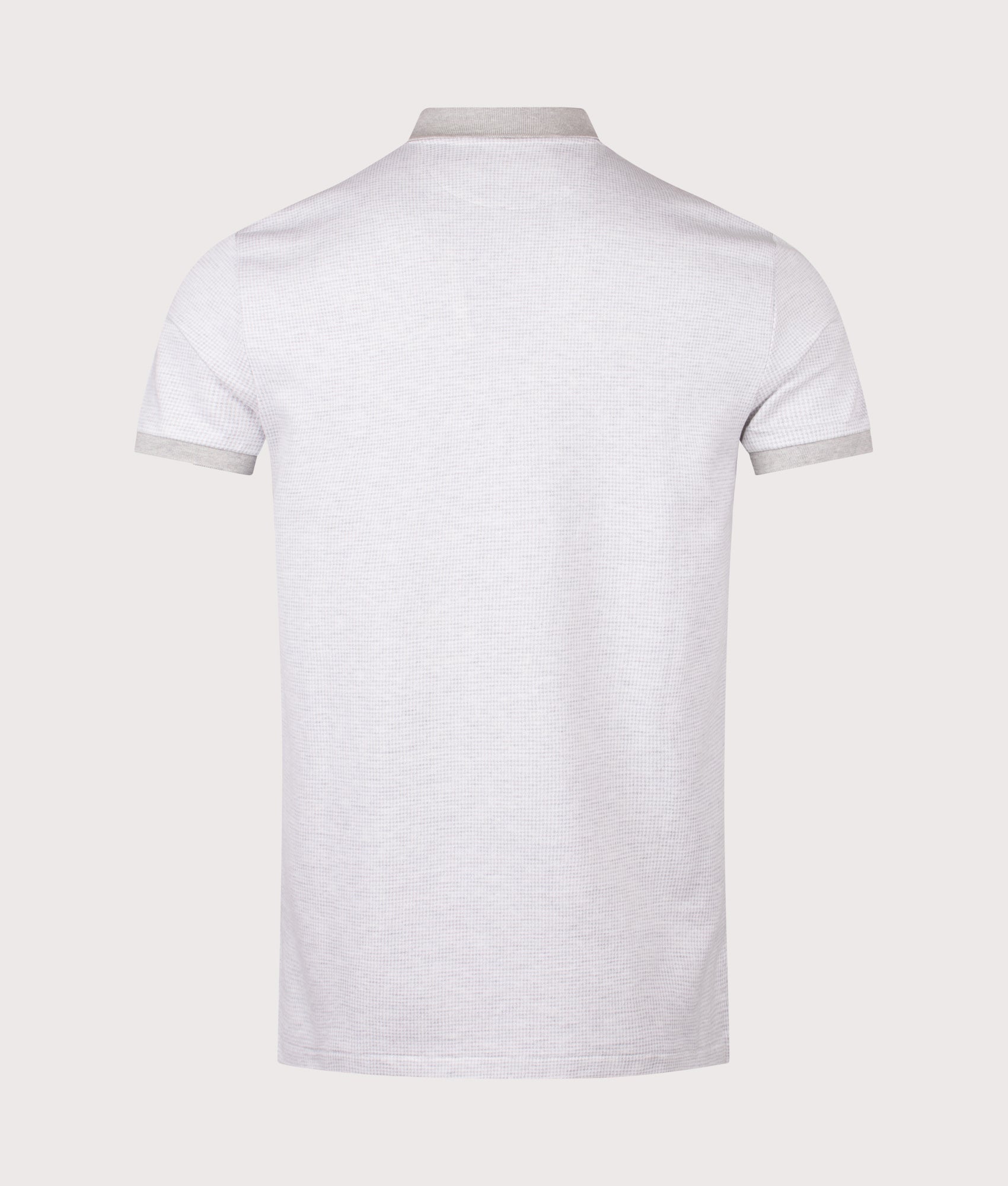 Custom Slim Fit Houndstooth Polo Shirt in Spring Heather/White. | 100% Cotton | Polo Ralph Lauren | Shot at EQVVS | Back shot