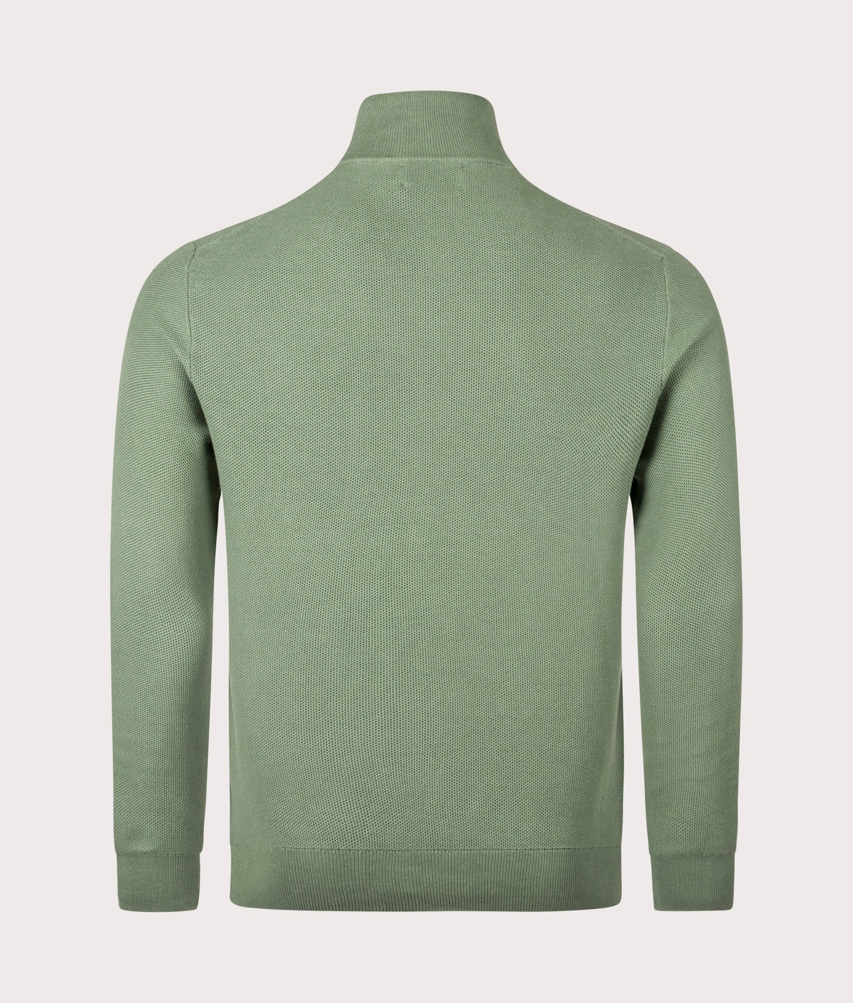Quarter Zip Contrast Logo Knit Jumper in Fatigue. 100% Cotton | Polo Ralph Lauren | Shot at EQVVS | Back shot 