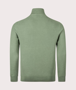 Quarter Zip Contrast Logo Knit Jumper in Fatigue. 100% Cotton | Polo Ralph Lauren | Shot at EQVVS | Back shot 