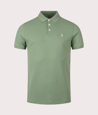 Custom Slim Fit Stretch Mesh Polo Shirt: 028 Fatigue 