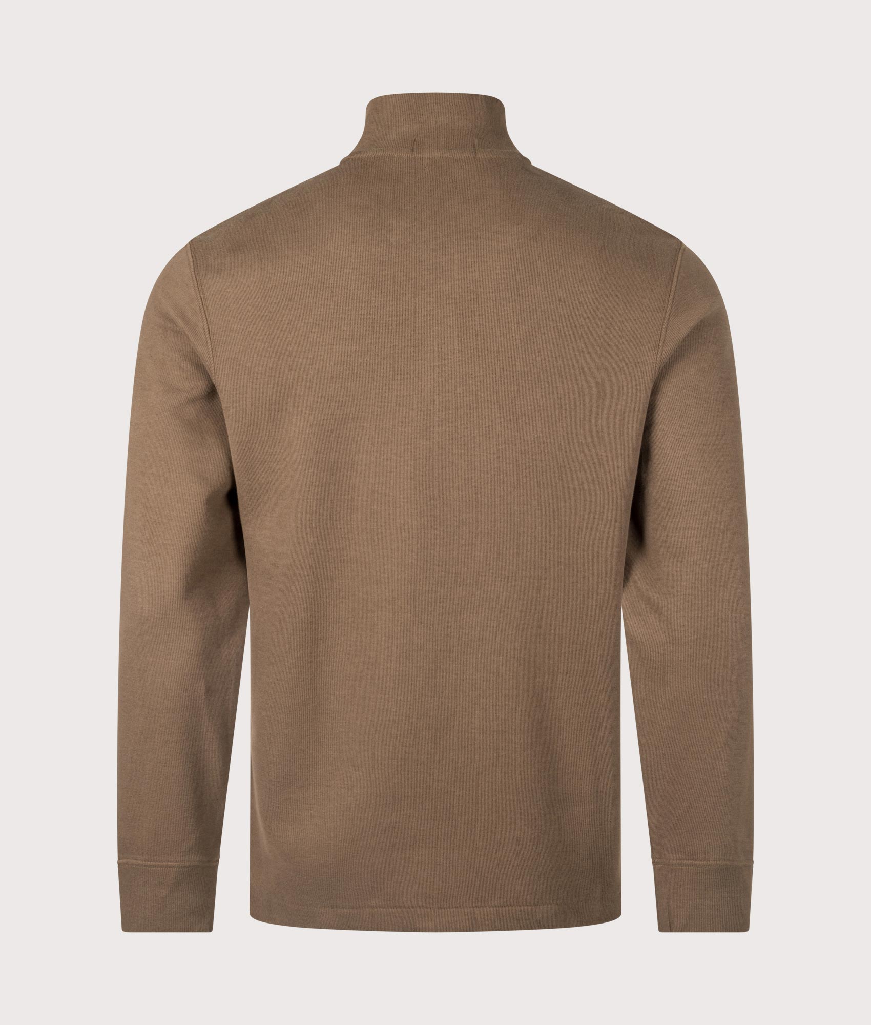 Estate-Rib Quarter Zip Knit. Shot by EQVVS. Back shot.