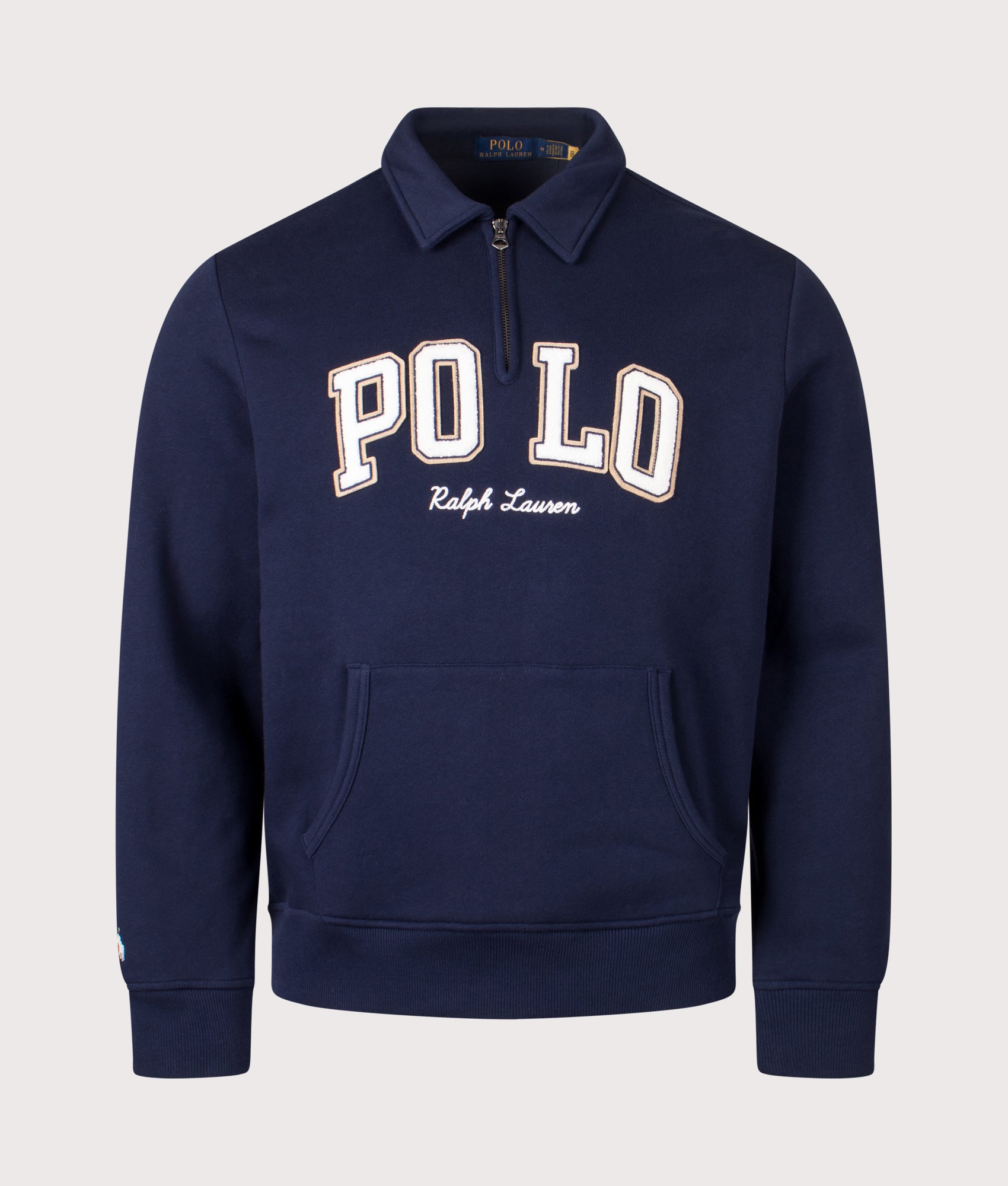 RL Logo Collared Sweatshirt in Cruise Navy | Polo Ralph Lauren | EQVVS | Front shot 