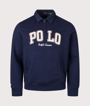 RL Logo Collared Sweatshirt in Cruise Navy | Polo Ralph Lauren | EQVVS | Front shot 