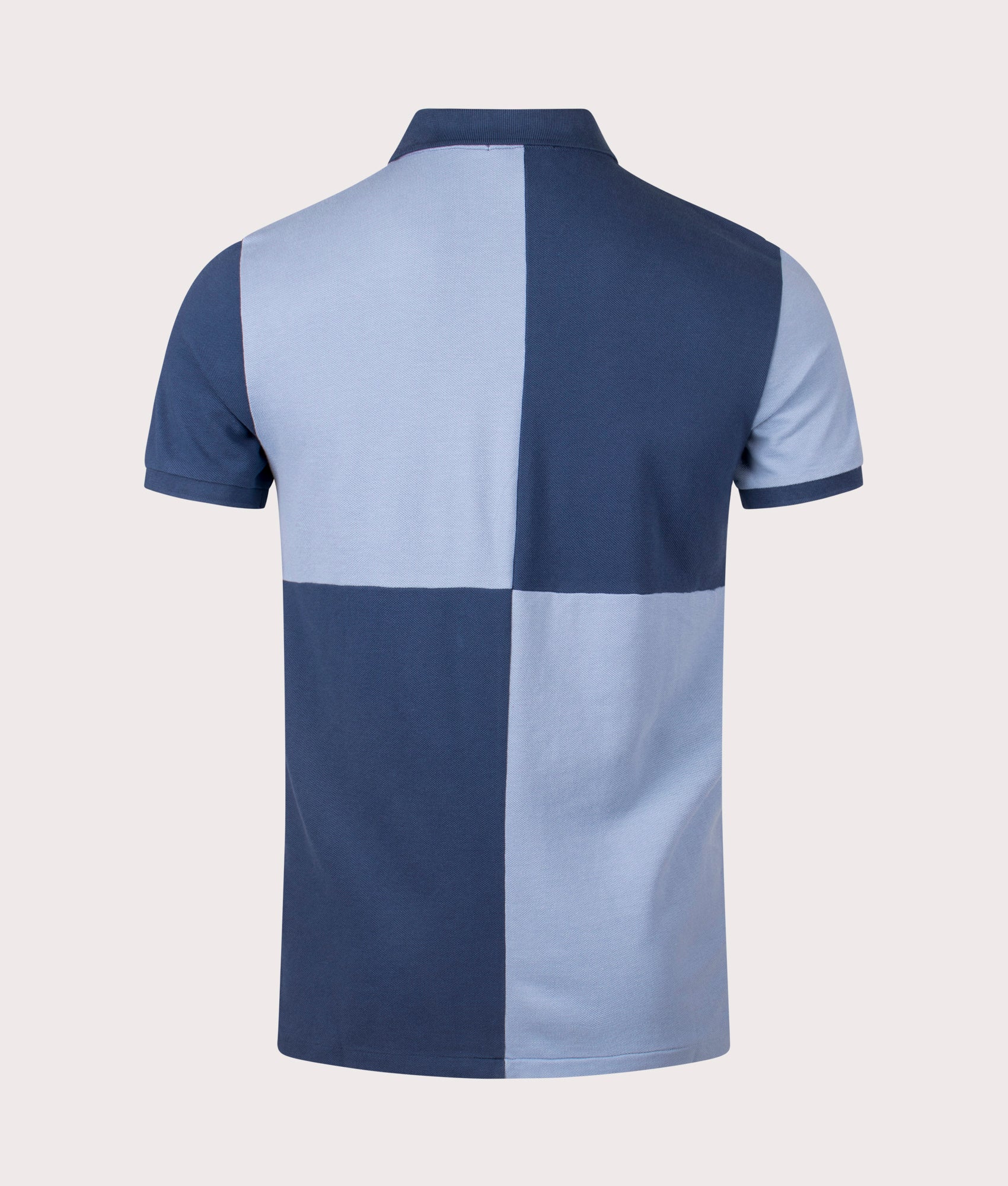 Custom Slim Fit Big Pony Mesh Polo Shirt in Rustic Navy/Channel Blue. 100% Cotton | Polo Ralph Lauren | Shot at EQVVS | Back shot
