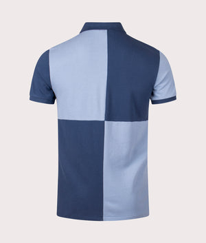 Custom Slim Fit Big Pony Mesh Polo Shirt in Rustic Navy/Channel Blue. 100% Cotton | Polo Ralph Lauren | Shot at EQVVS | Back shot