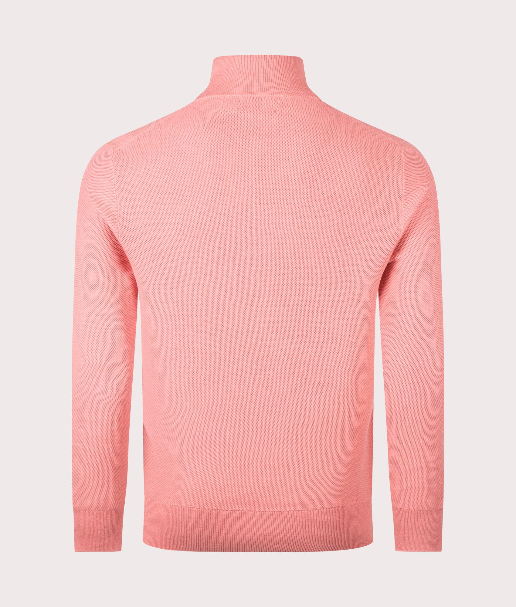 Quarter Zip Contrast Logo Knit Jumper in Desert Rose. 100% cotton  | Polo Ralph Lauren | Shot at EQVVS | Back shot 