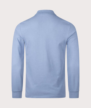 Custom Slim Fit Long Sleeve Polo Shirt in Channel Blue. 100% Cotton | Polo Ralph Lauren | Shot at EQVVS | Back shot 