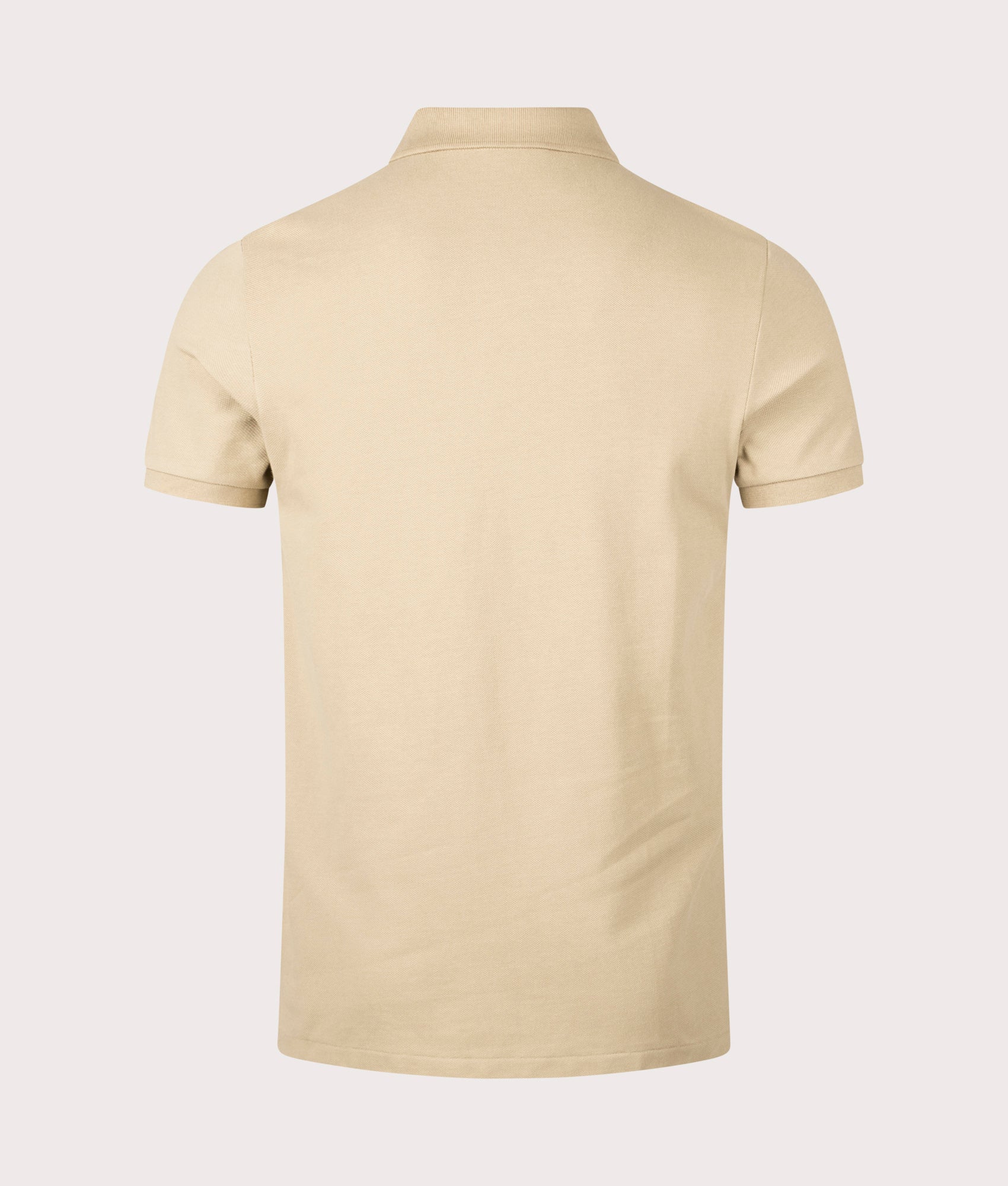 Custom Slim Fit Mesh Polo Shirt in Coastal Beige. 100% Cotton | Polo Ralph Lauren | Shot at EQVVS | Back shot 