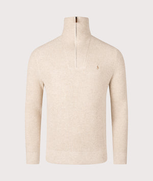 Waffle Knit Quarter Zip Cream Polo Ralph Lauren EQVVS