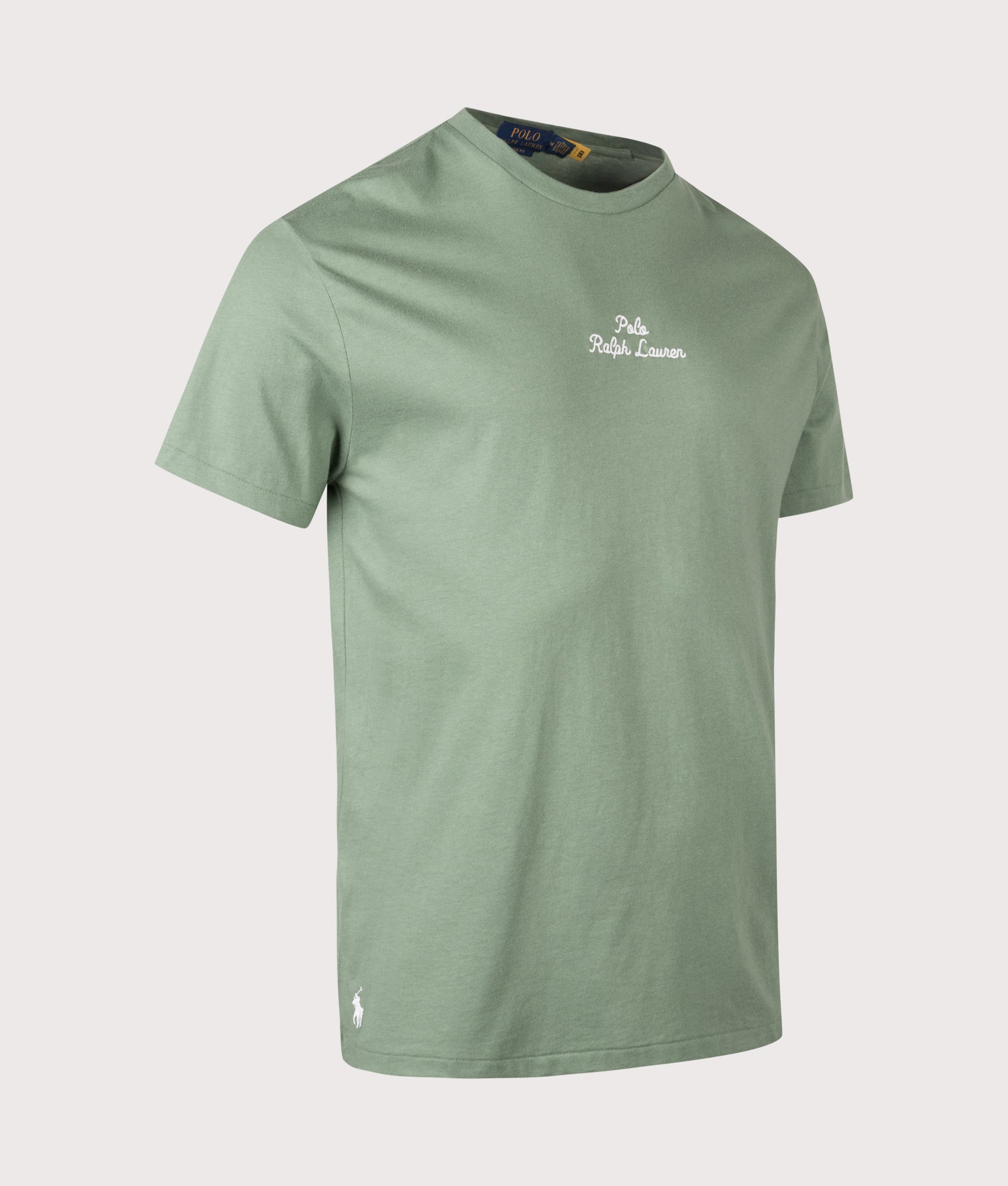 Classic Fit Embroidered T-Shirt in Fatigue | Polo Ralph Lauren | Shot at EQVVS | Front angle shot 