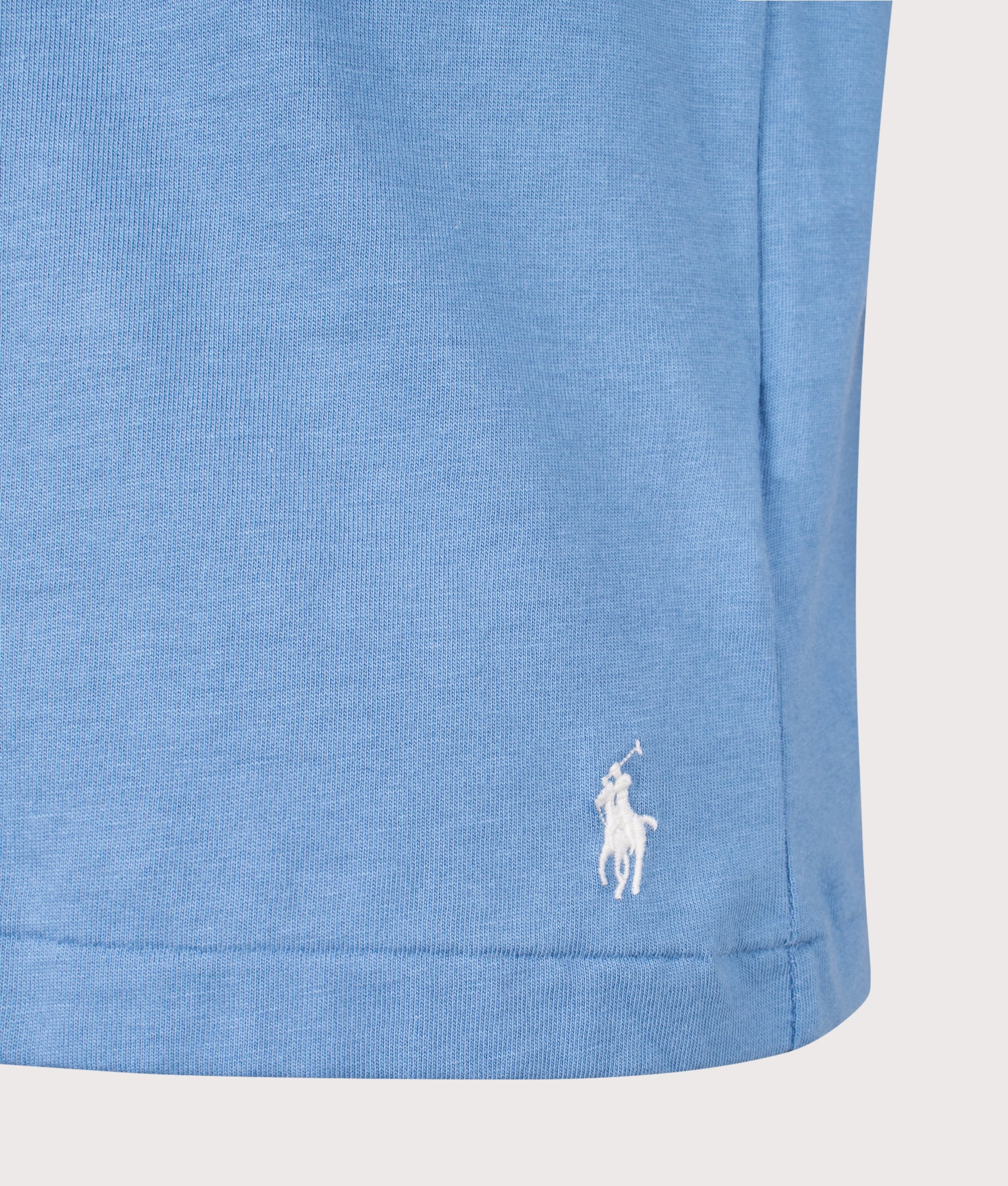 Logo Cotton Jersey T-Shirt by Polo Ralph Lauren in Hetteras Blue. Shot by EQVVS. Front detail shot.