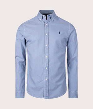 Custom Slim Fit Soft Cotton Polo Shirt in Washed Forest. 100% Cotton | Polo Ralph Lauren | Shot at EQVVS | Front shot 