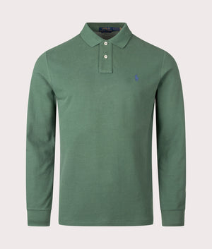 Custom Slim Fit Long Sleeve Polo Shirt in Wahed Forest . 100% Cotton | Polo Ralph Lauren | Shot at EQVVS | Front shot