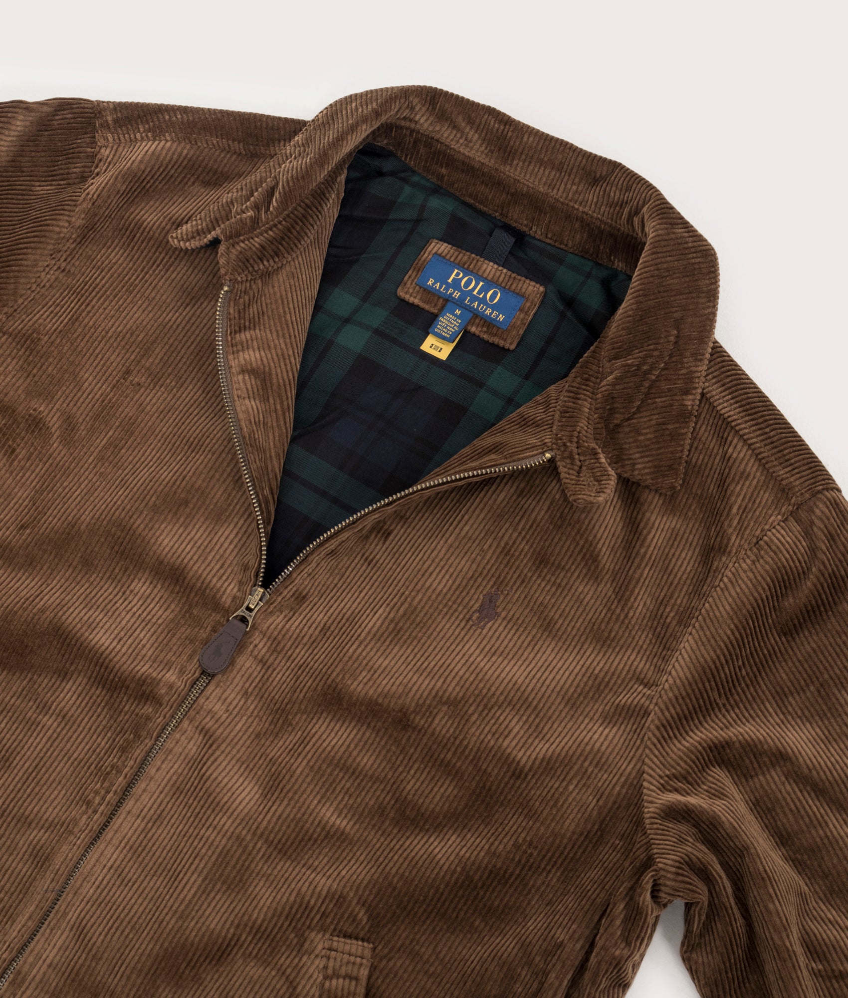 Polo Ralph Lauren Wynton Corduroy Jacket in Pale Russet at EQVVS Menswear. Collar detail shot.