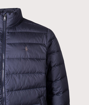 Colden Packable Matte Jacket in Collection Navy | Polo Ralph Lauren | EQVVS | Front detail shot 