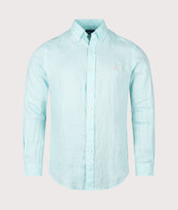 Custom Fit Linen Shirt: 510 New Aqua 