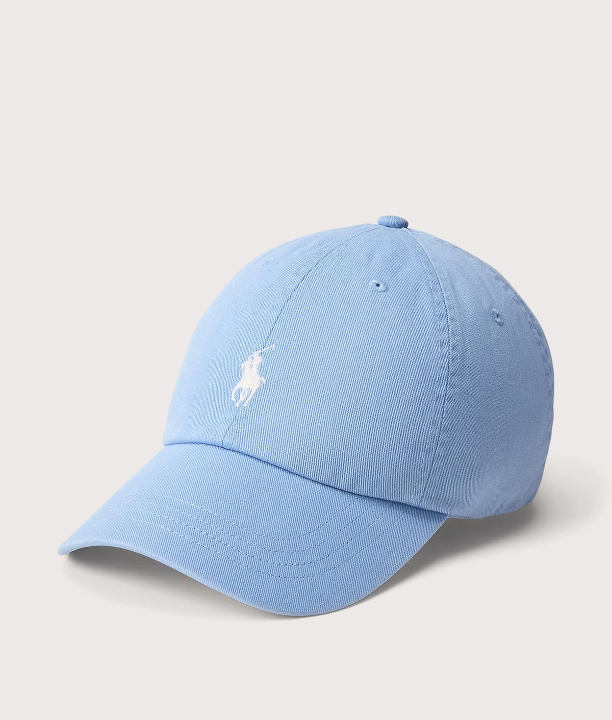 Polo Ralph Lauren Iconic Cotton Chino Ball Cap in Bristol Blue at EQVVS Menswear. Front shot.