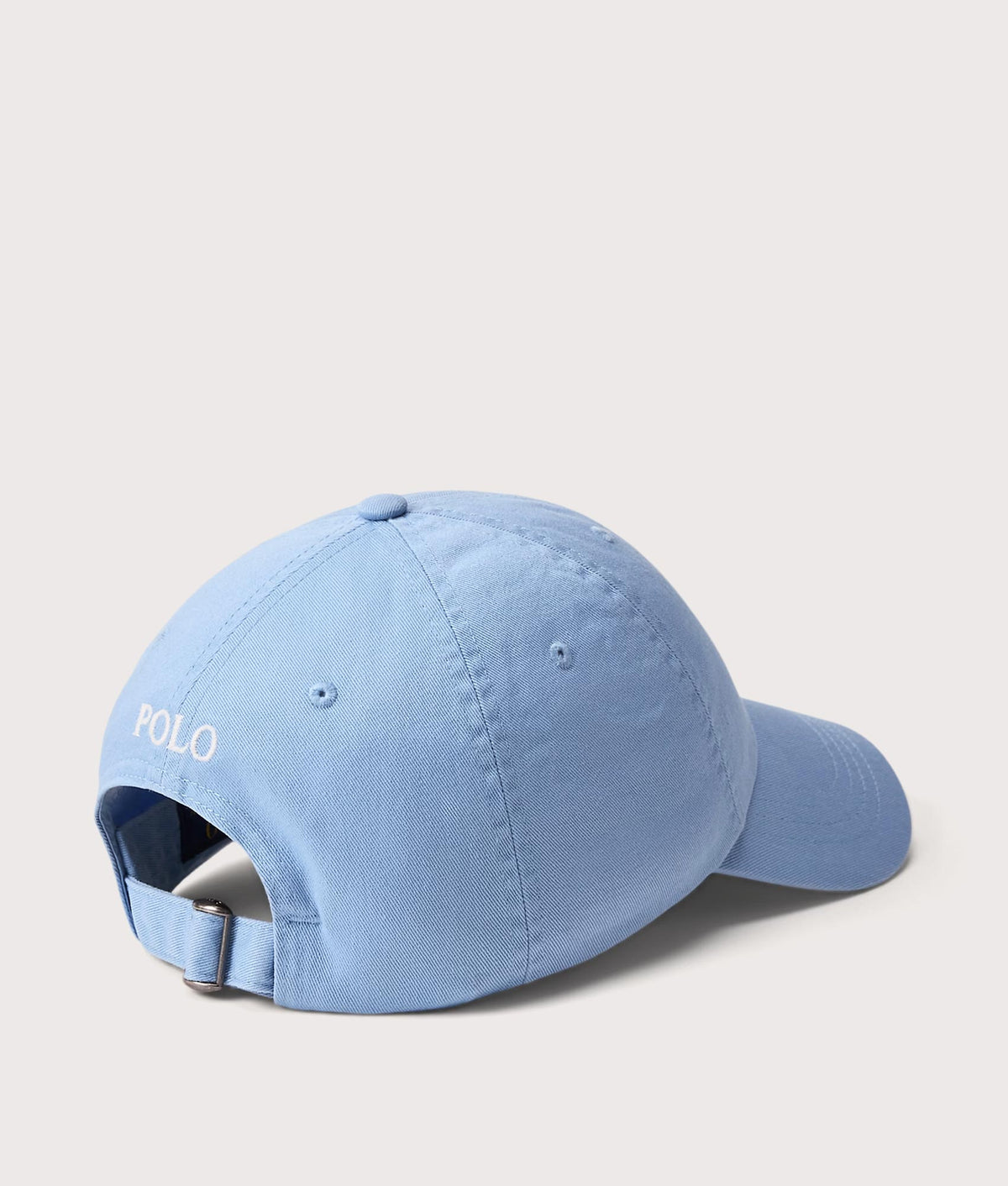 Polo Ralph Lauren Iconic Cotton Chino Ball Cap in Bristol Blue at EQVVS Menswear. Back shot.