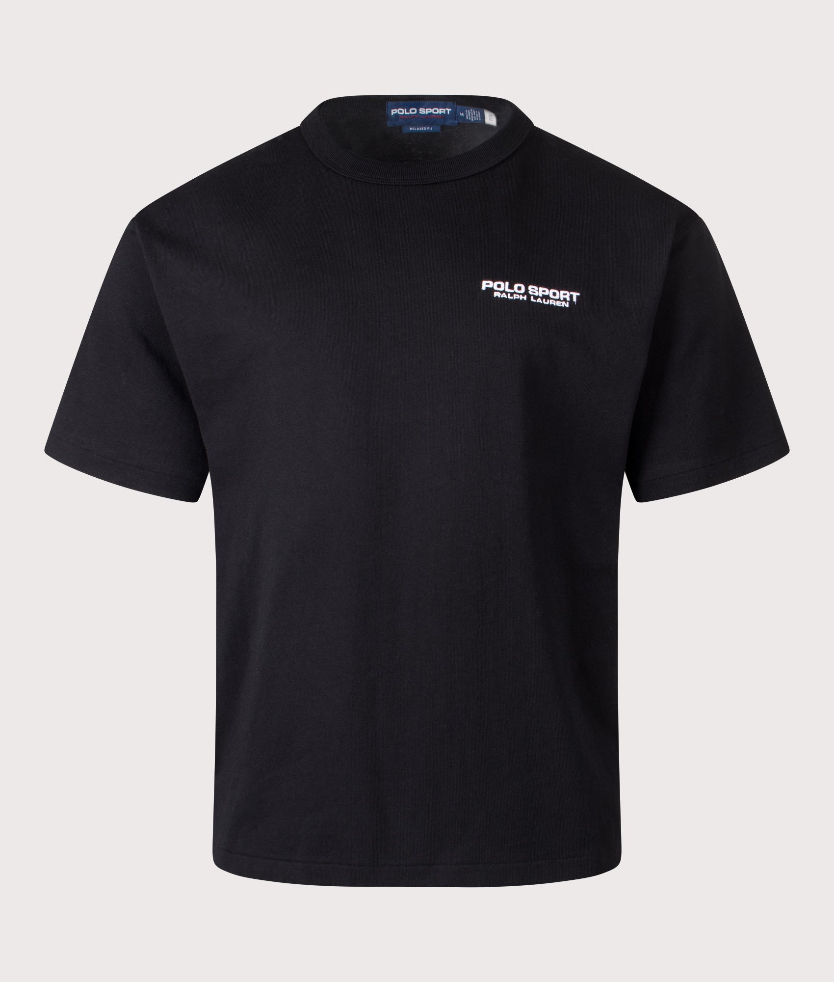 Polo Ralph Lauren Relaxed fit Polo Sport T-Shirt in Polo Black at EQVVS Menswear. Front shot.