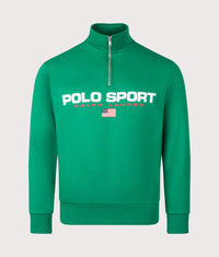 Quarter Zip Polo Sport Sweatshirt: 002 Erin Green 