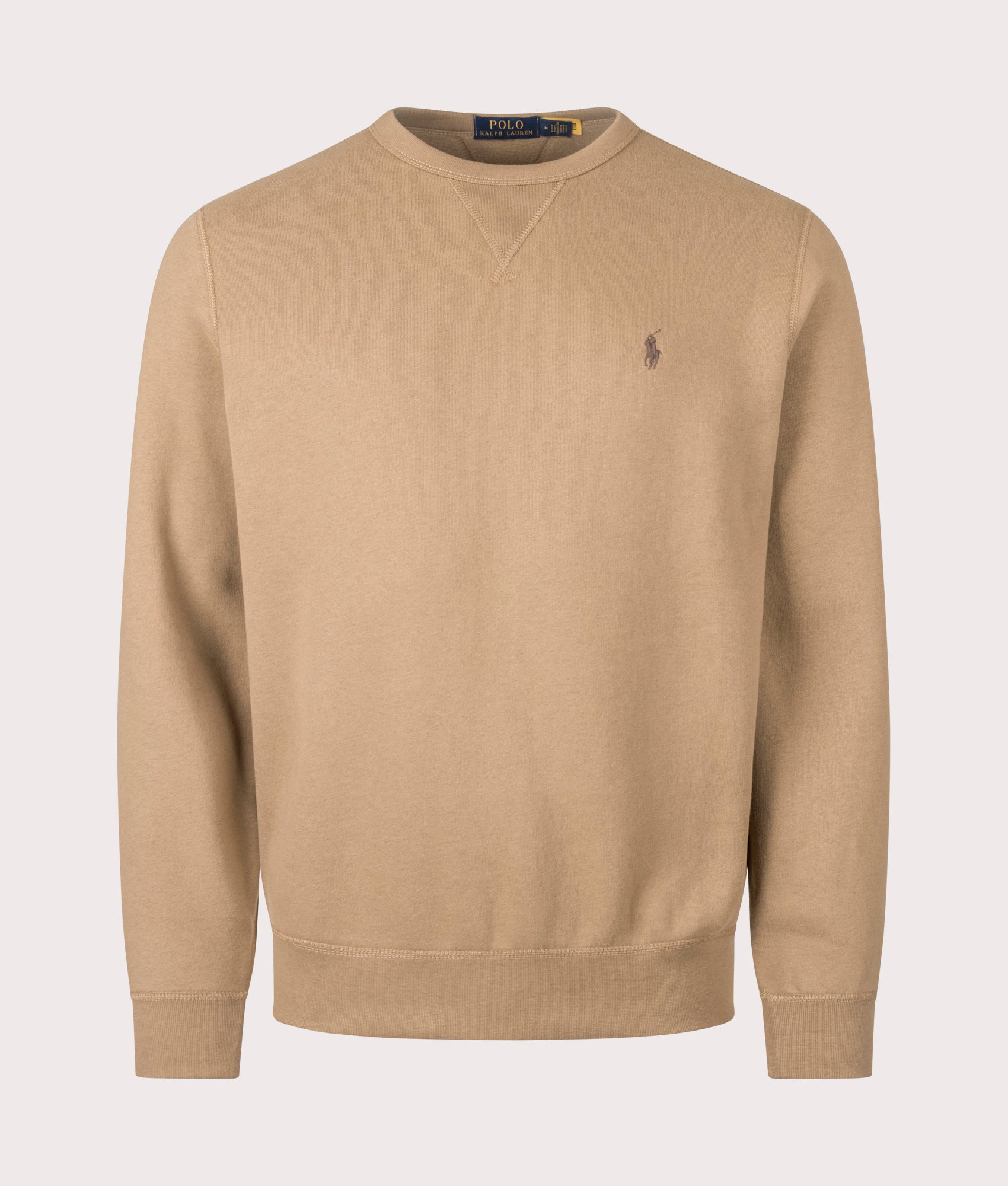 RL Fleece Sweatshirt in New Tan | Cotton Blend | Polo Ralph Lauren | EQVVS | Front shot 