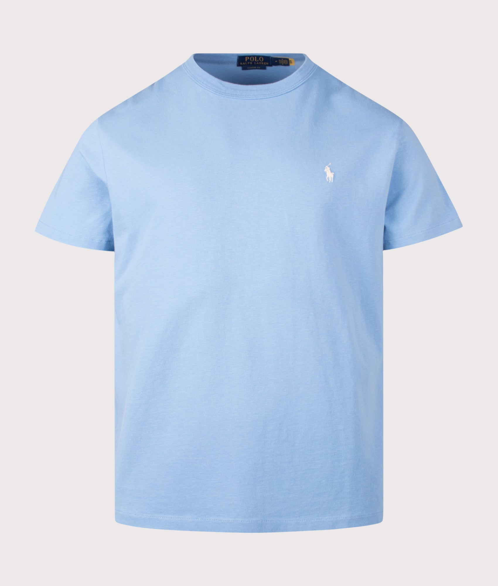 Polo Ralph Lauren Classic Fit Jersey T-Shirt in Bristol Blue at EQVVS Menswear. Front shot.
