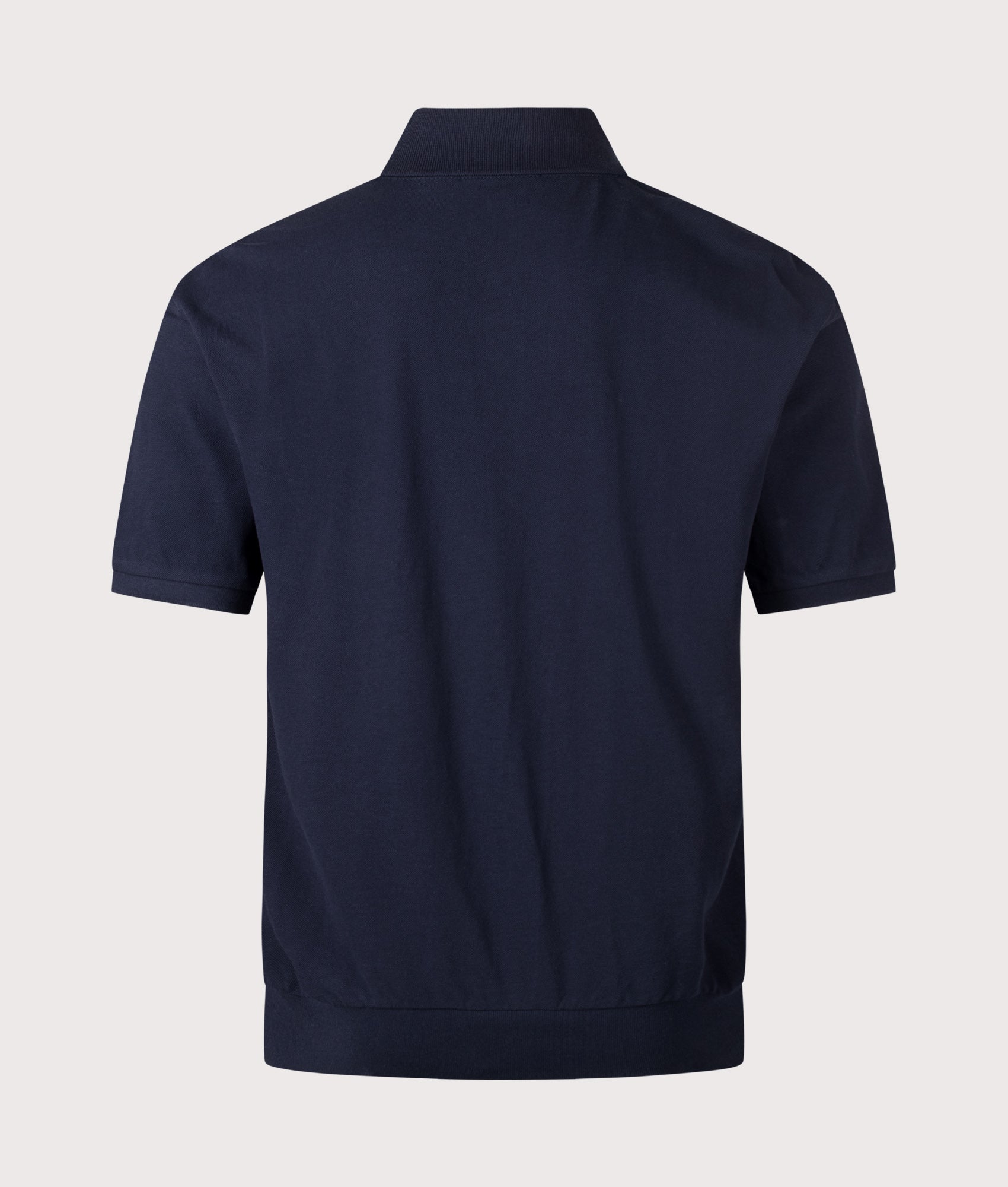 Polo Ralph Lauren Polo shirt Relaxed Fit Cotton Mesh Shirt in Aviator Navy at EQVVS Menswear. Back shot.