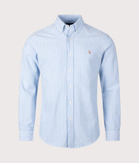 Custom Fit Seersucker Oxford Shirt: 002 Bsr Blue White 